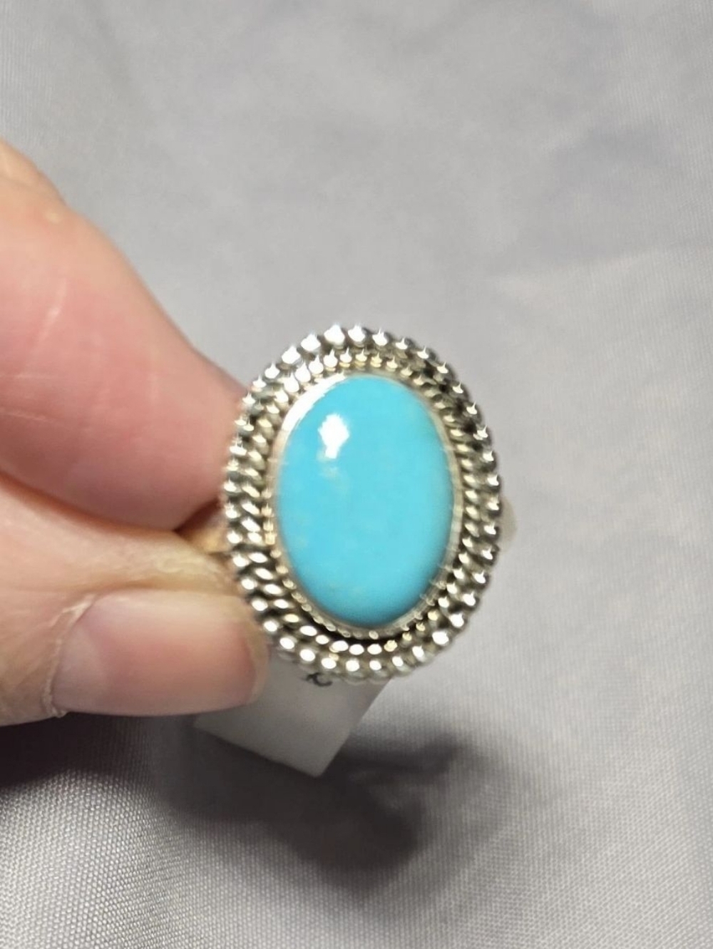 Mexican Turquoise Ring In Sterling Silver, Southwestern